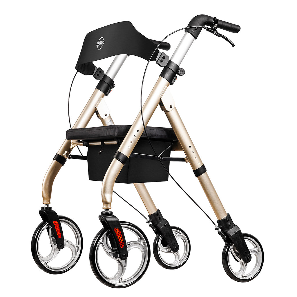 DJMed Tall & Strong Rollator, Heavy Duty Bariatric Mobility Walker