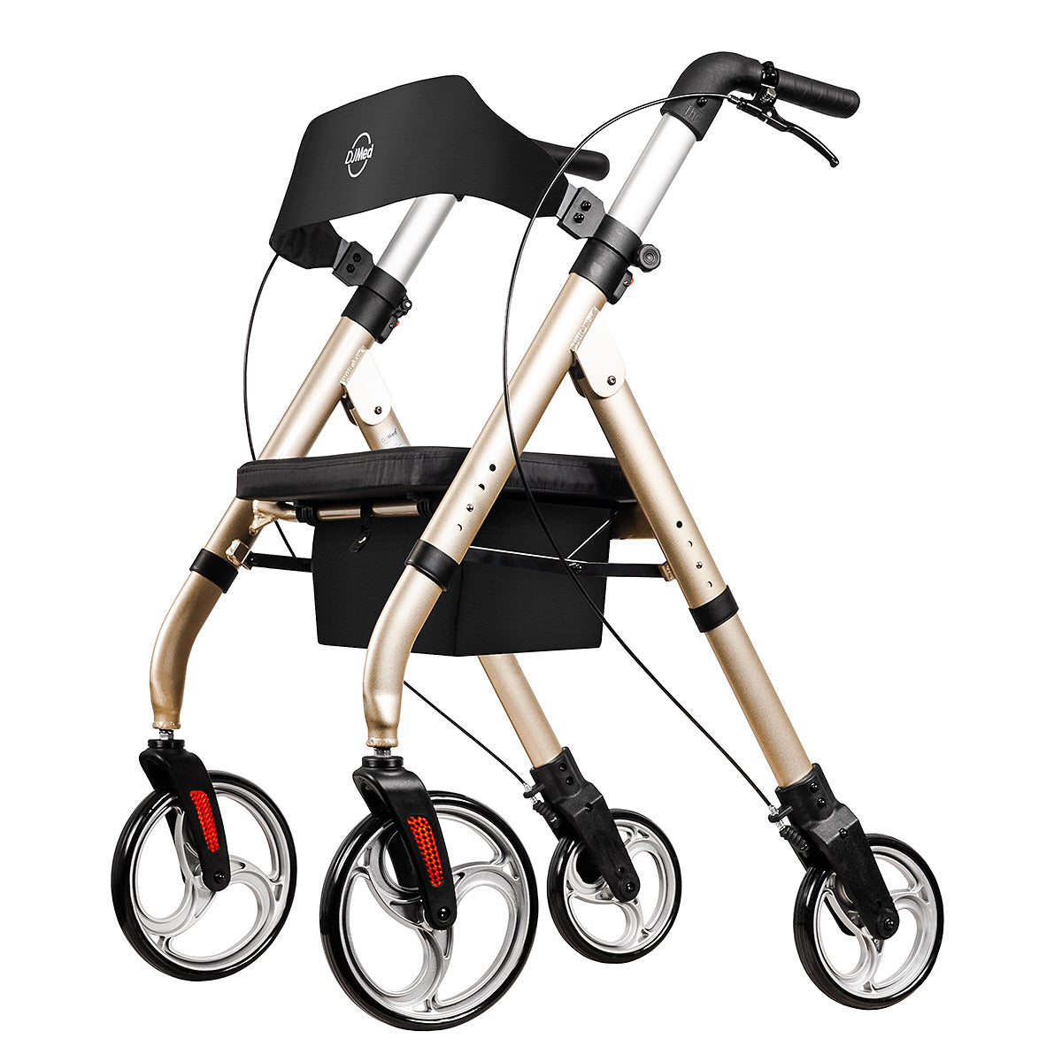 DJMed Tall & Strong Rollator, Heavy Duty Bariatric Mobility Walker