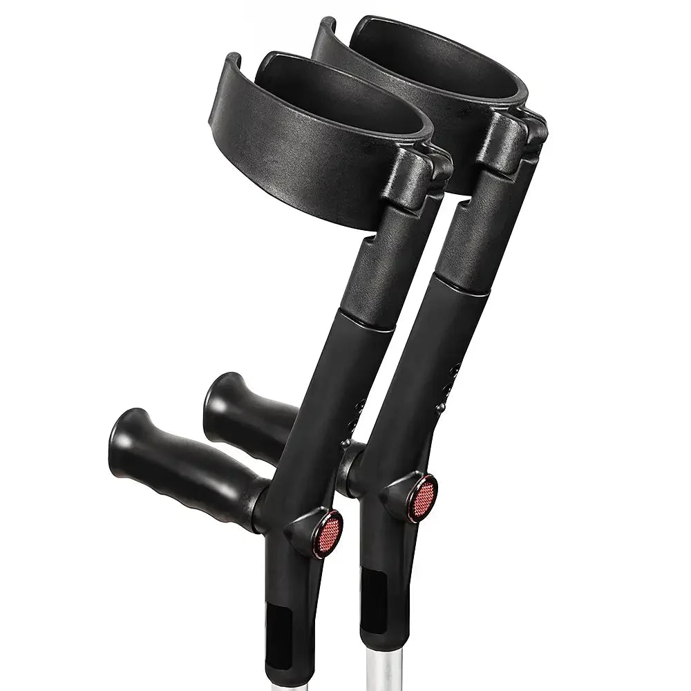 Rebotec Safe-In-Soft, Forearm Crutches with Safety Cuff & Hinge- Pair
